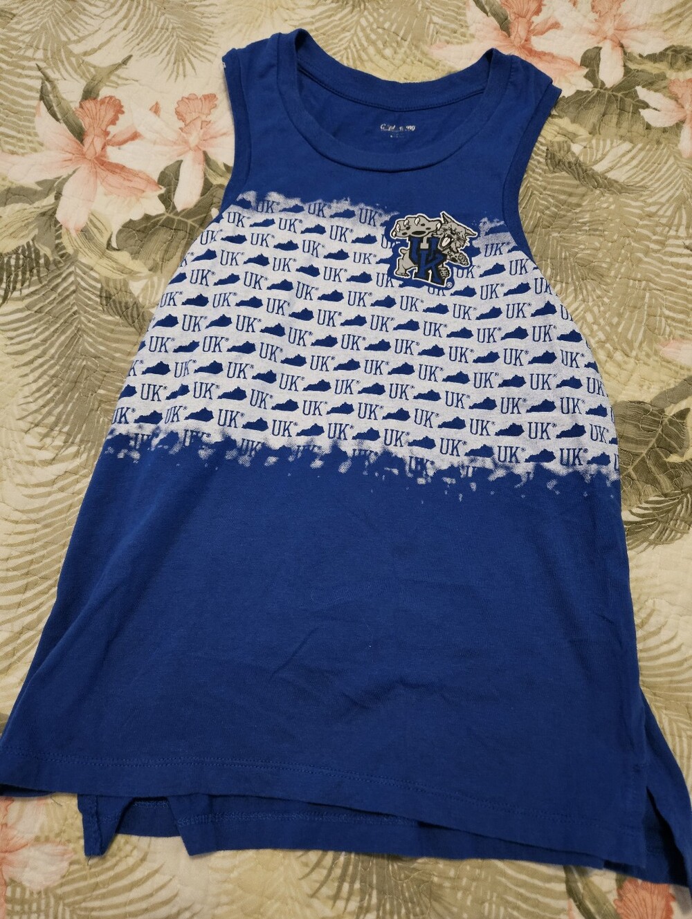 Blue UK Print Sleeveless Tank Top